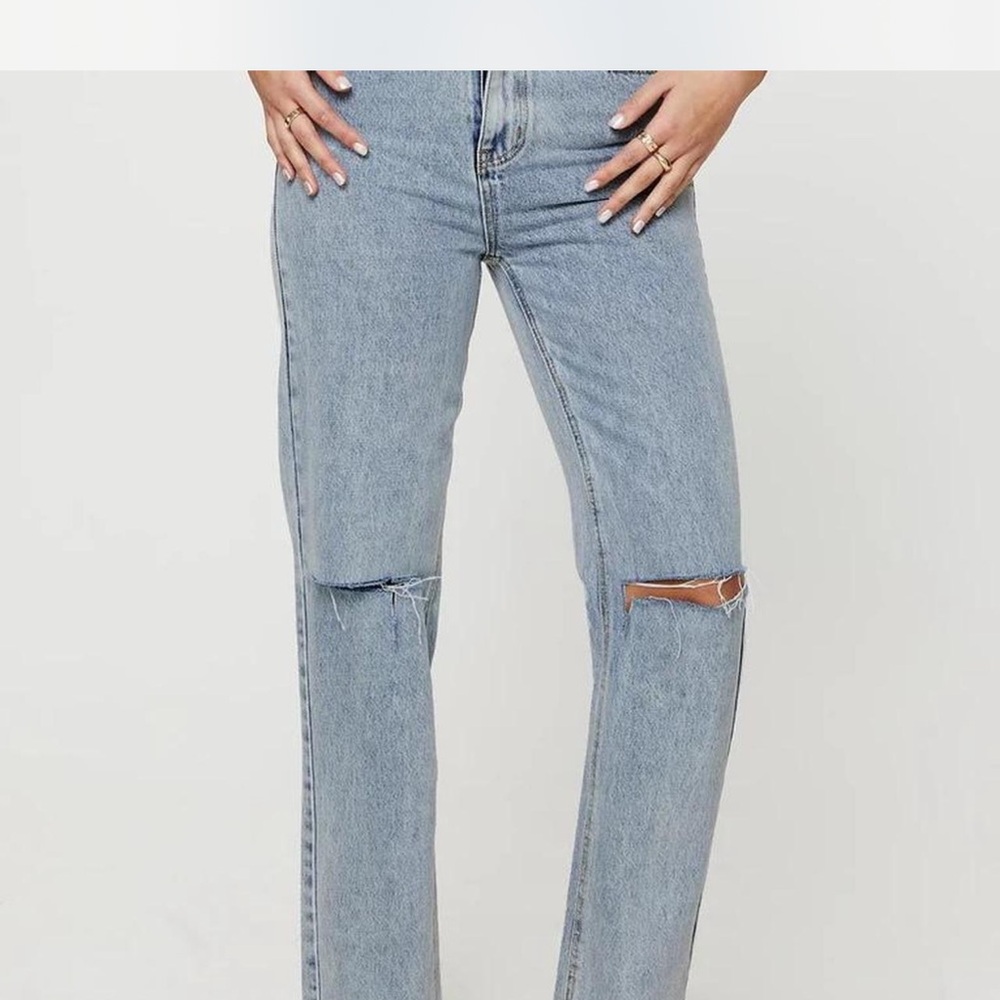 Women's Light Blue Distressed Jeans